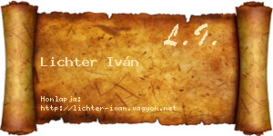 Lichter Iván névjegykártya